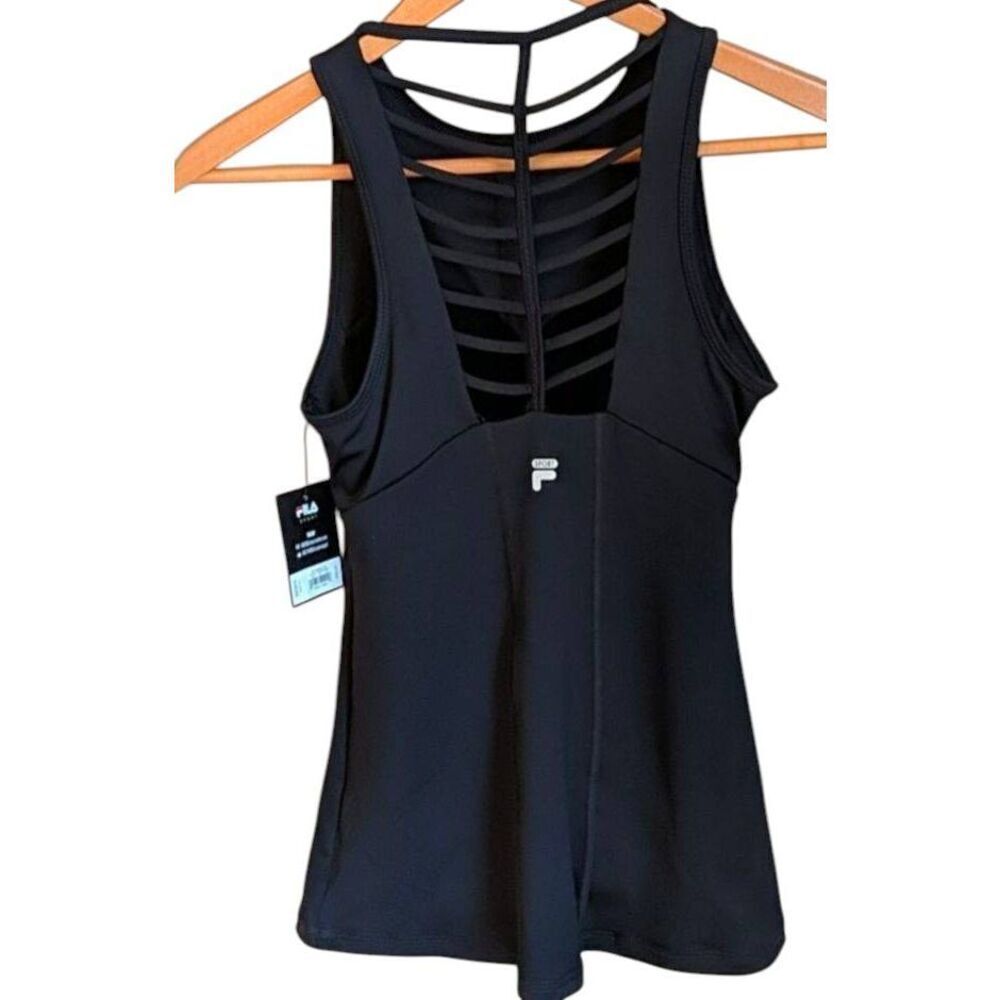 FILA Sport Women's Strappy Tank Built-in Bra XS Blk - Picture 7 of 7